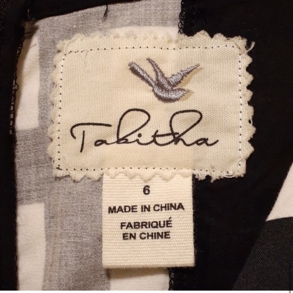 Anthropologie Tabitha Gridway black  white  shift dress, size 6 - Picture 8 of 12